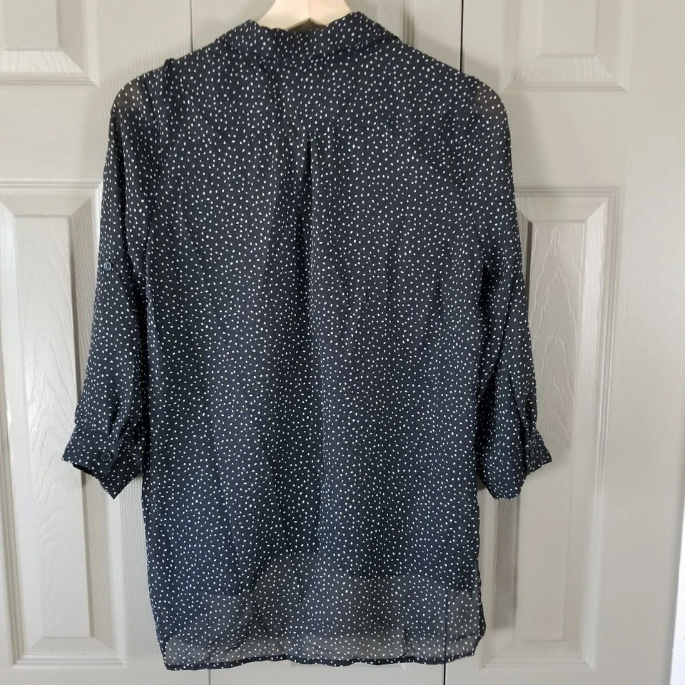 Женская рубашка Thesis размер S черная белая прозрачная высокая низкая карьерная одежда для работы - Изображение 3 из 4