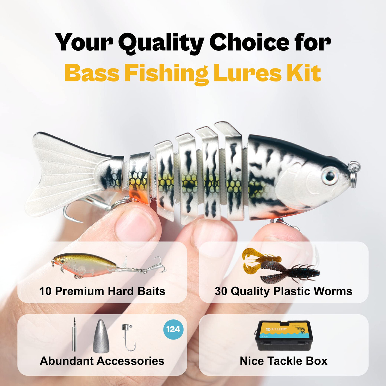 OJYDOIIIY Bass Fishing Lures Kit for Freshwater with Animated Swimbait,Topwater  - Image 8