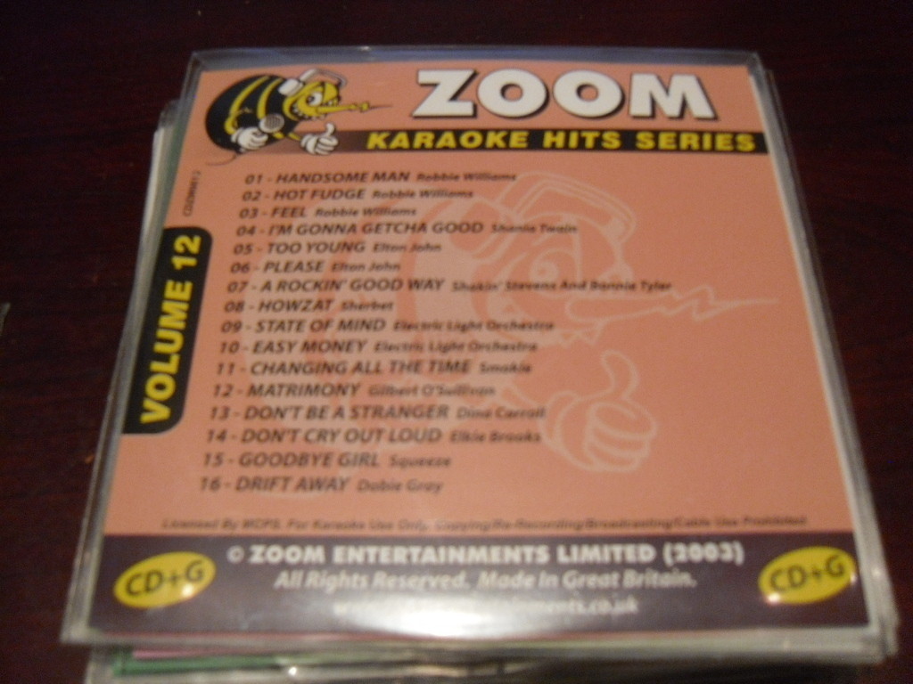 ZOOM KARAOKE HITS VOL 12 KARAOKE DISC CDZM0012 CD+G 16 TRACKS | eBay
