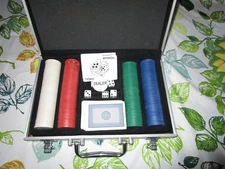 Poker chips, cards Set and case