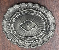 EGE 93 PEWTER DIAMOND CUT BELT BUCKLE