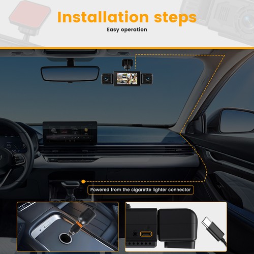 3" 1080P Dash Cam 4 Canales 360° Driving Recorder Cámara Frontal Trasera Visión Nocturna - Imagen 13 de 15
