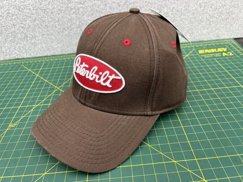 Authentic Peterbilt Brown & Red Embroidered Strapback Cap Hat - By The Game NWT! - Picture 2 of 11