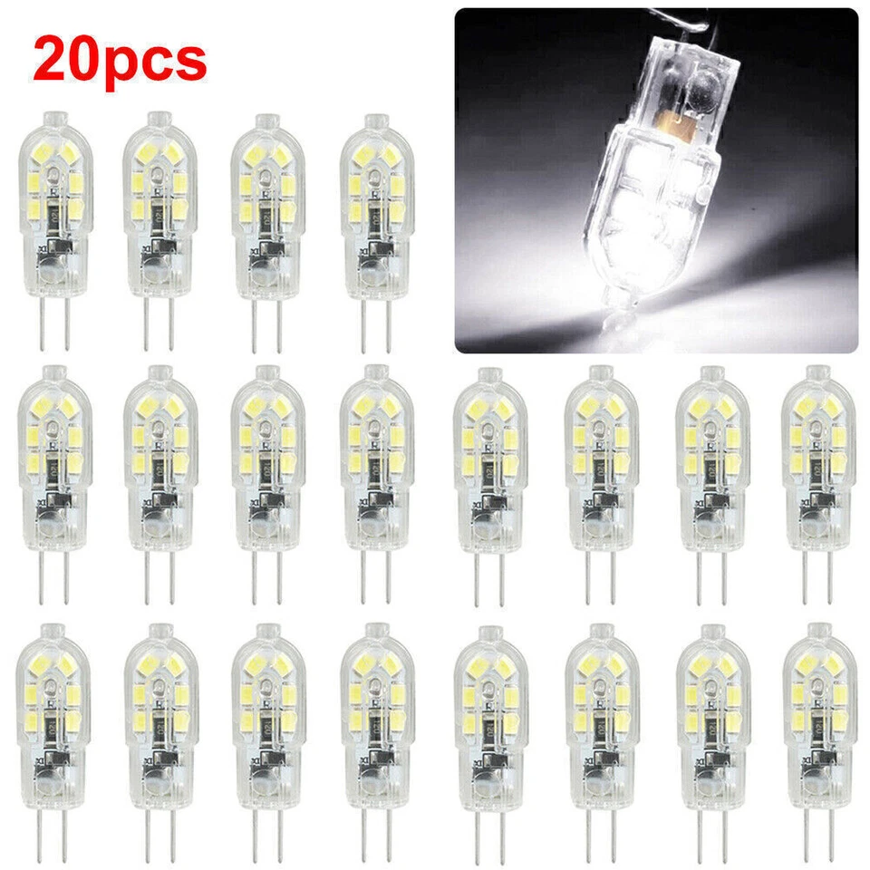 20PCS White G4 LED Light Bulbs 2W (20W Equivalent) DC 12Volt Bi-pin Base Lamp US - Image 2 of 4