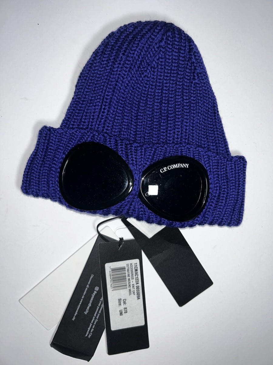 CP Company Blue Goggle Beanie Hat UK