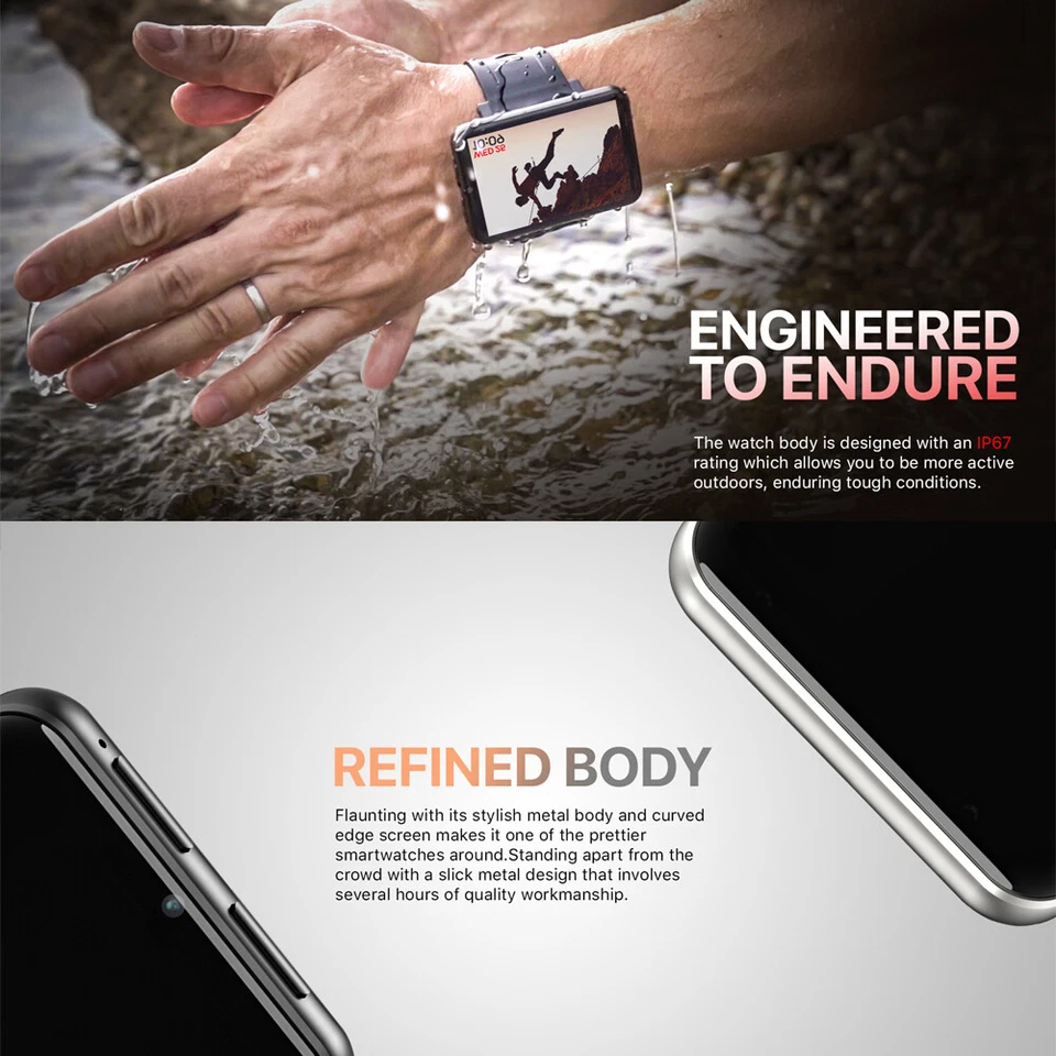 Men Smart Watch 4G Large Touch Screen Phone 5MP Camera Smartwatch for Women Men - Image 4 of 4