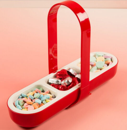 Caddy de 3 secciones cocina a mesa Zak Designs con mango y tapa ~ rojo ~ nuevo en caja - Imagen 2 de 3