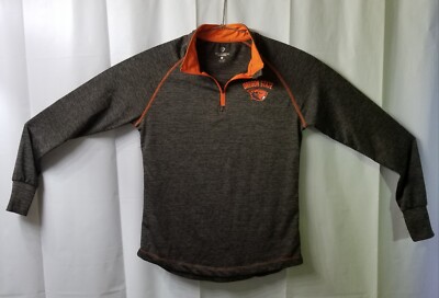 Oregon State Beavers, OSU Jacket Womens Sz M Gray Pullover 1/4 Zip Colosseum