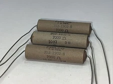 ( 7000 OHM  9 Watt 5% 10 Wirewound Resistors  New Lot of (3) By PHILCO 10 KT
