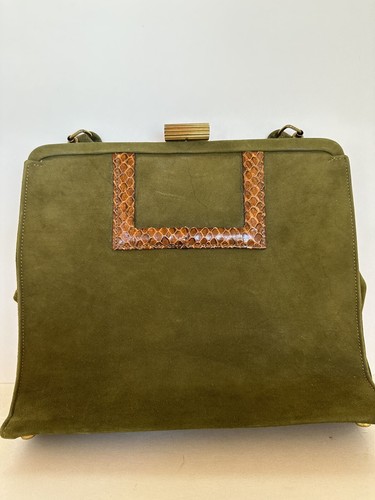 Vintage Palter Deliso Debs 60’s Green Heels Pumps 5 1/2 B With Purse/ Bag Lennox - Picture 14 of 21
