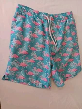 Wave Zone size M Men's Swim Trunks Tropical HAWAIIAN flamingo Mesh Lined Pockets