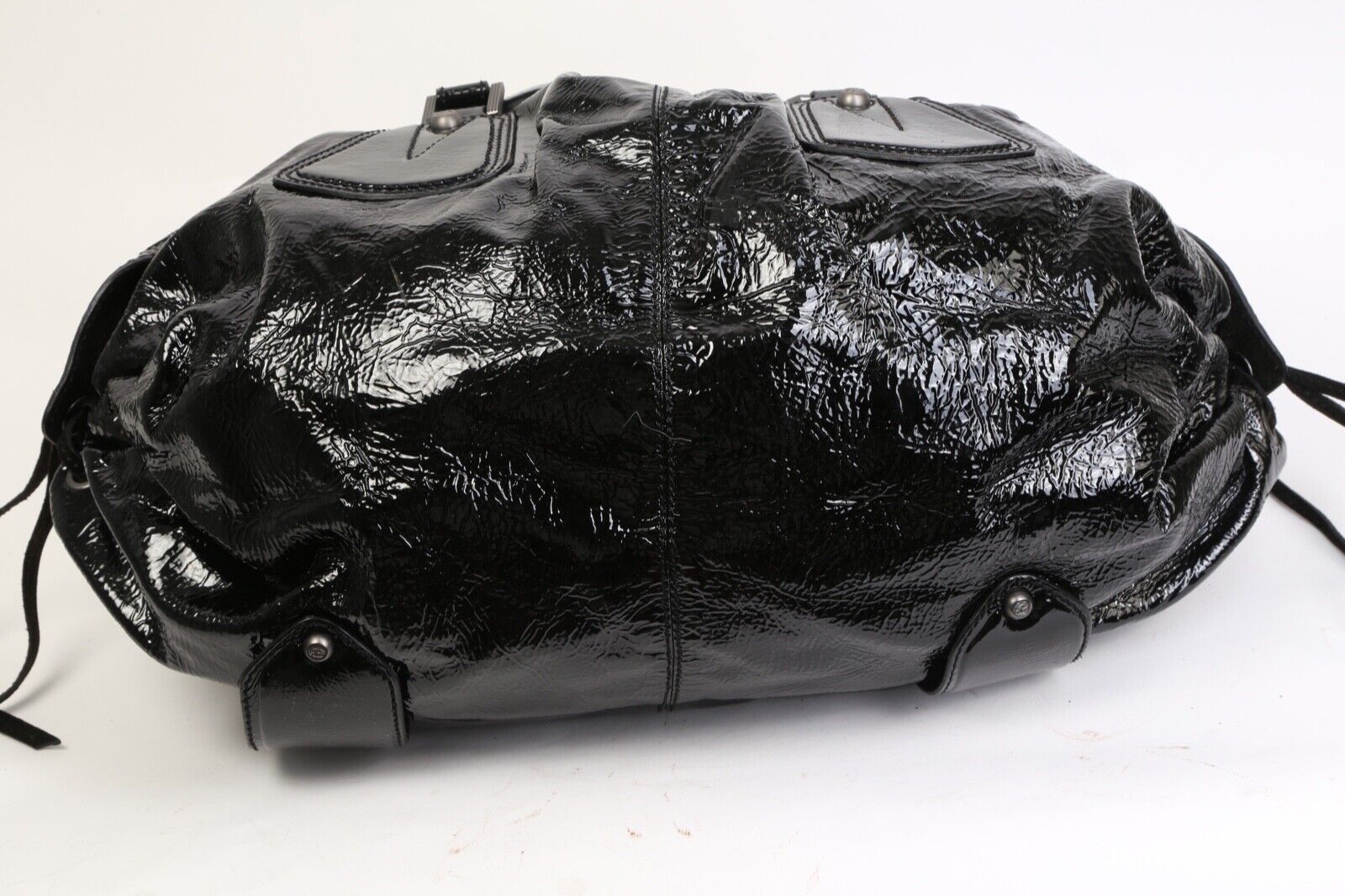 FRANCESCO BIASIA Black Patent Leather Satchel Bag - image 9