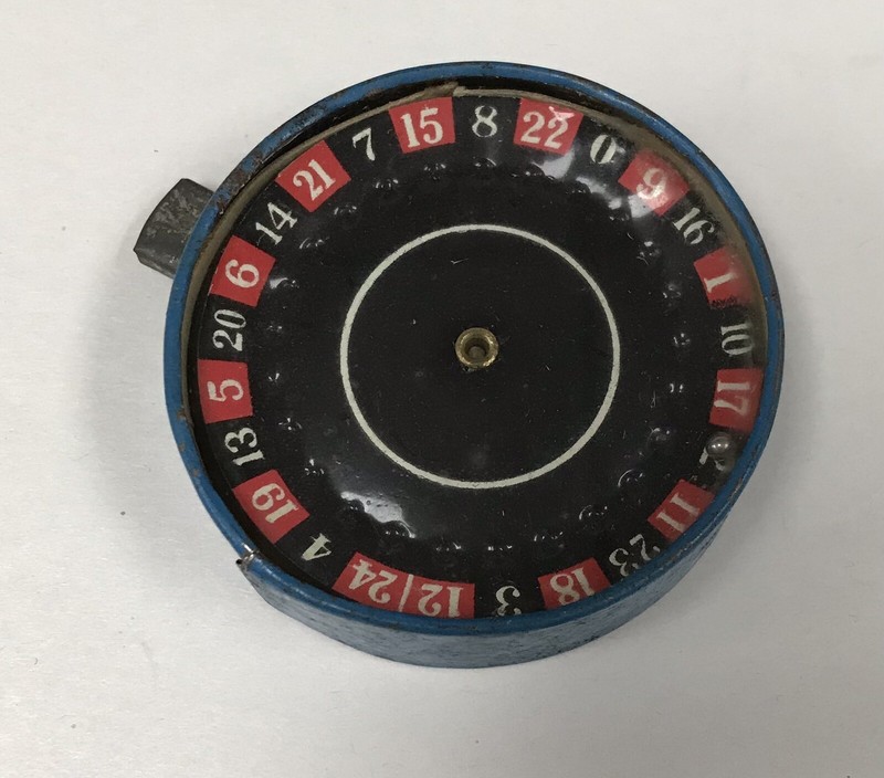 Vintage Miniature Hand Game Roulette Wheel 3”