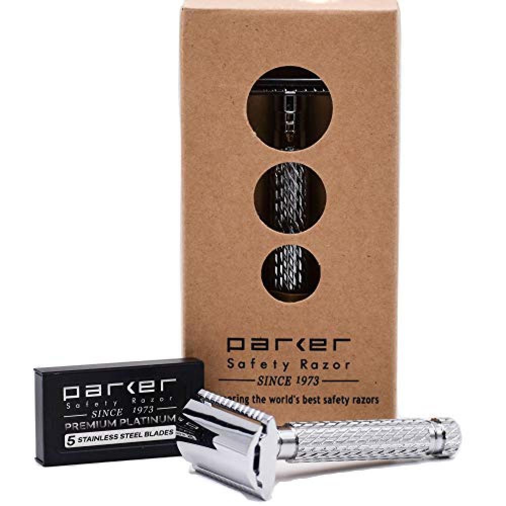 Parker safety razor rasoio di sicurezza 94R a guardia chiusa + 5 lamette da barb