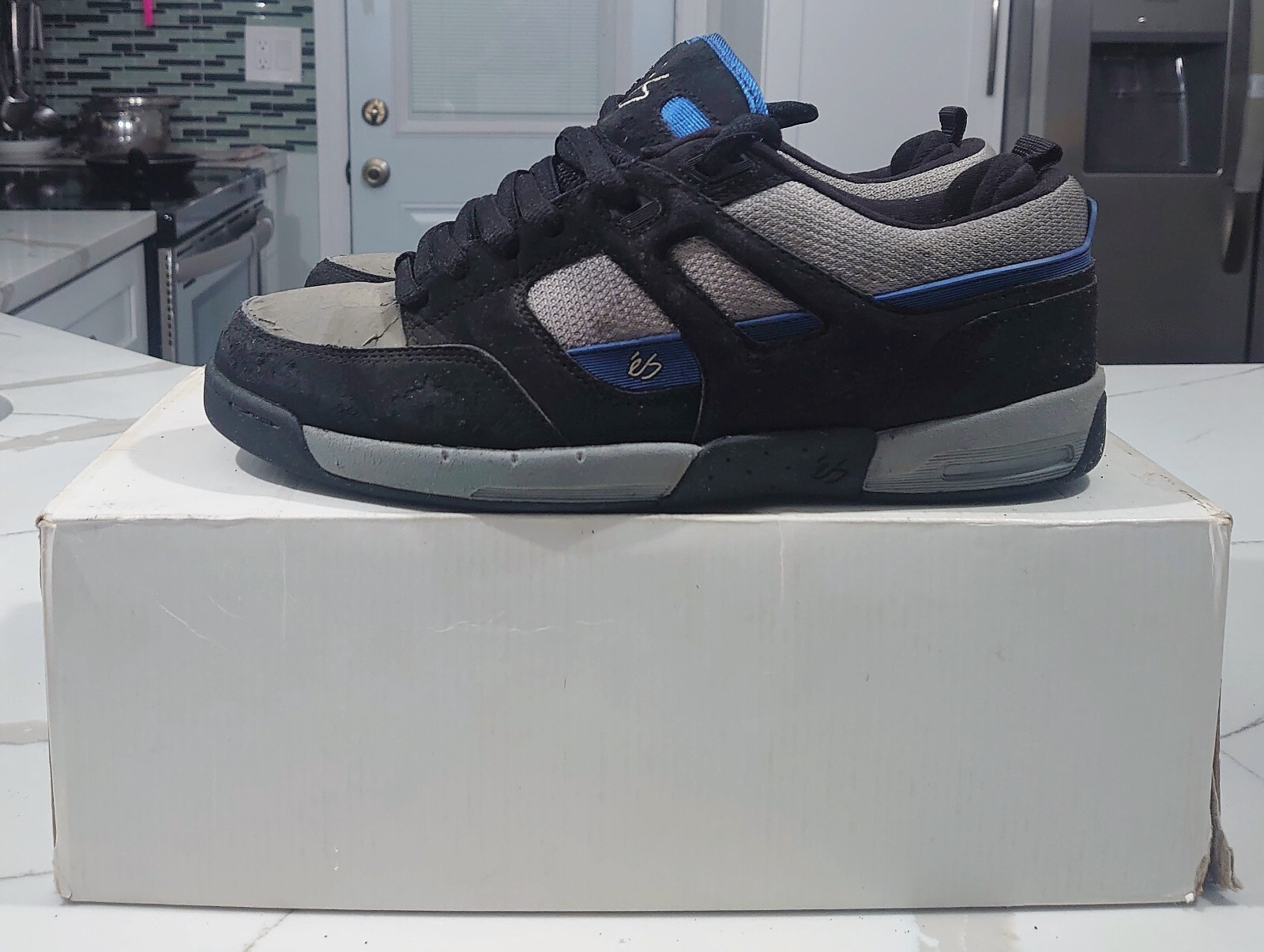 [ULTRA RARE èS Footwear eS Selcius Sz 9 Sales Sample Shoe Black/Grey/Royal] image 7