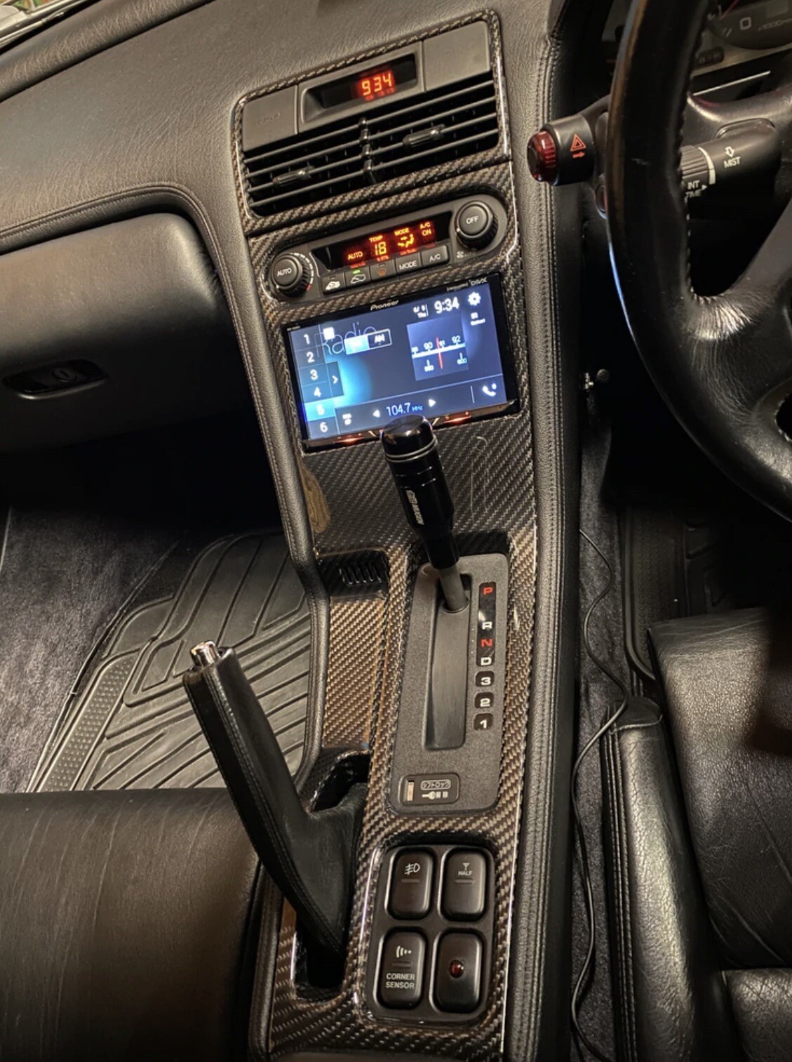 Honda Acura NSX Bespoke RHD Double DIN radio dash panel Gloss Carbon Fiber