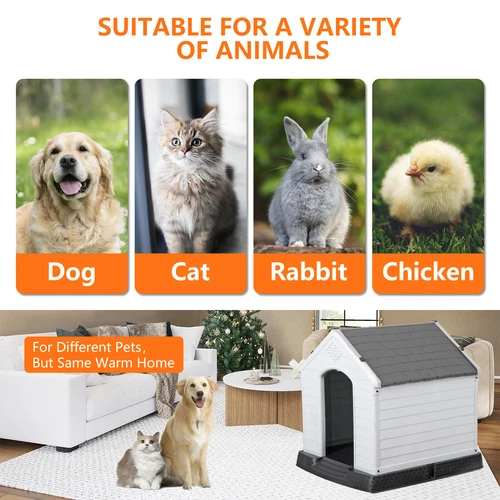 28 Zoll/32 Zoll H Outdoor Hundehaus wetterfest Tierheim Hundeheuche 4 Farben - Bild 16 von 73