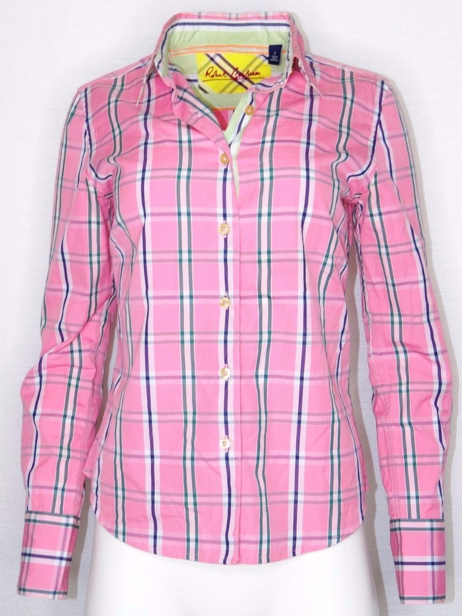 Robert Graham Pink Plaid Button Shirt Womens sz 6 | eBay