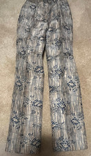 Woman's Dolce and Gabbana Tan and Blue Floral Pants Size 0-2 US