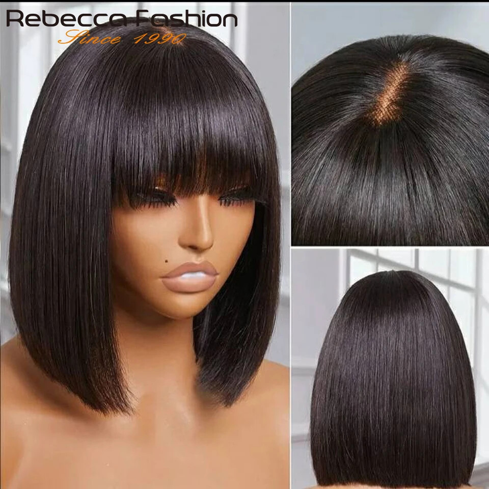 ボブ　8点　4/13 Highlight Straight Short Bob Wig 4/27 Ombre Lace Front Human