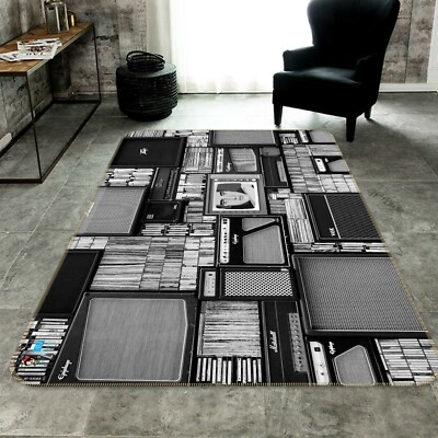 3D Schwarz Weiß Audio NAM105 Spiel Teppich Mat Elegant Foto Teppich Fay
