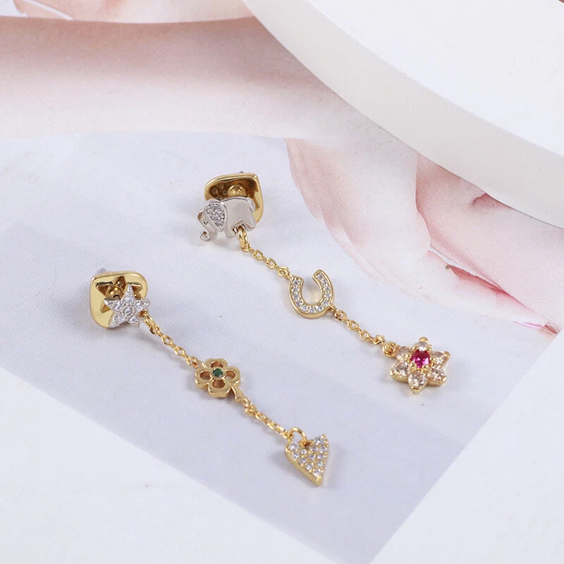 Kate Spade New York Cute Elephant Horseshoe Flower Rhinestone Drop