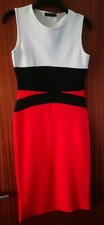 WANT THAT DRESS RED BLACK & CREAM SIZE 12 BODYCON PENCIL