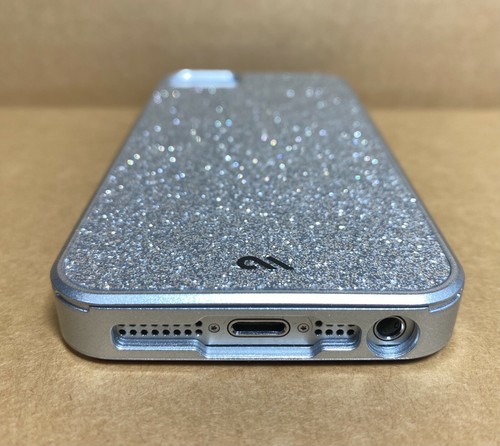 iPhone 5S Case Silver Glitter Case Mate Glam Slim Sleek Stylish Glossy Finish - Picture 4 of 8
