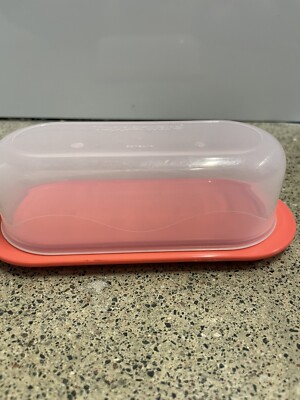 Tupperware Sticks Tupperware One Stick 1/4 lb Butter Dish Keeper Sheer Cover Red Base ...