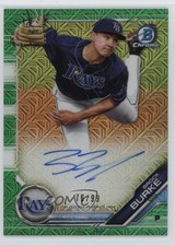 2019 Bowman Mega Box Chrome Mojo Green Refractor 76/99 Brock Burke Auto 1e1f