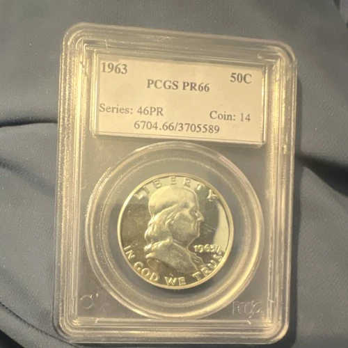 1963 Franklin Half Dollar PCGS PR66 Proof 90%  Silver Philadelphia KM#195
