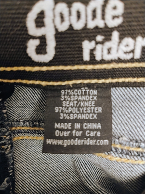 Pantalon D'équitation Goode Rider – Denim, Taille 28R, Siège Complet