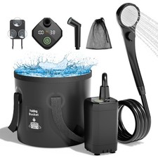 Portable Camping Shower, 6000mAh Rechargeable Shower Pump, Filtered Shower He...