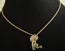 Avon Pendant NecklacePlayful Angel Articulated Gold Tone 15" Chain Vintage 1978