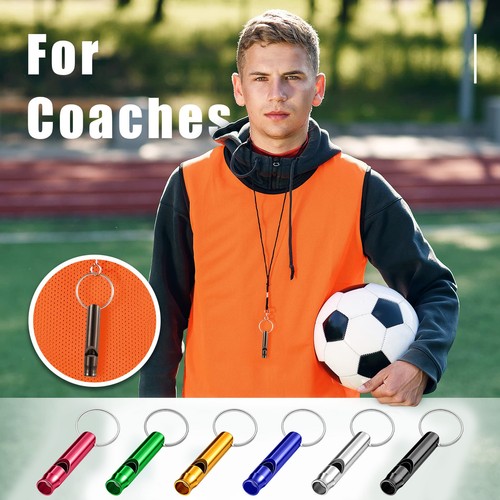 60x Aluminum Emergency Whistles w/ Keychain Bulk Loud Survival Coach Outdoor US - Picture 7 of 8