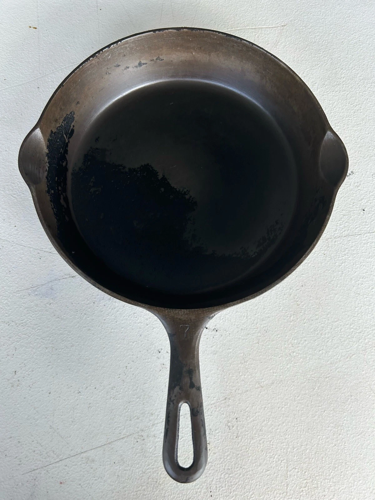 Griswold No 7 Cast Iron Skillet 701B Small Block Logo Erie PA Vintage