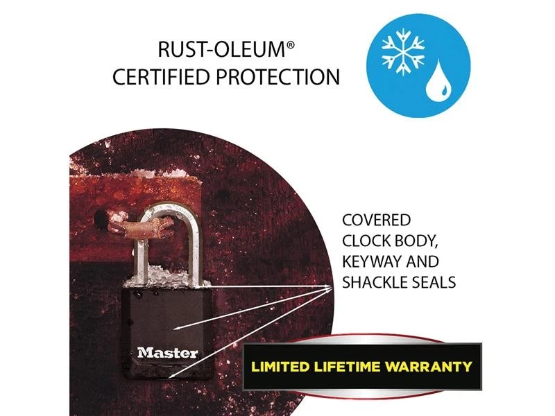 Master Lock Excell™ Weather Tough 45mm Padlock 4-Pin - 38mm Shackle MLKM115LF - Image 3 of 4