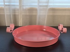 NEW Target Bullseye Playground Pink Metal Coquette Serving Tray with Bow Handles