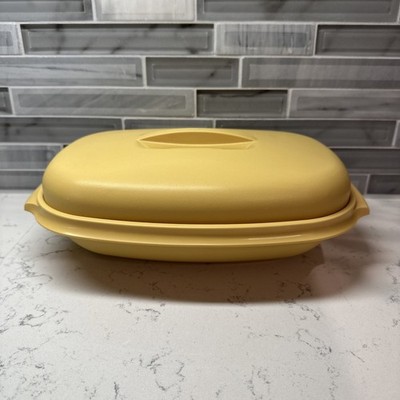 Tupperware 1273-2, 1274-5, 1275-3 Microwave Steamer/Strainer-3 pcs~Harvest Gold