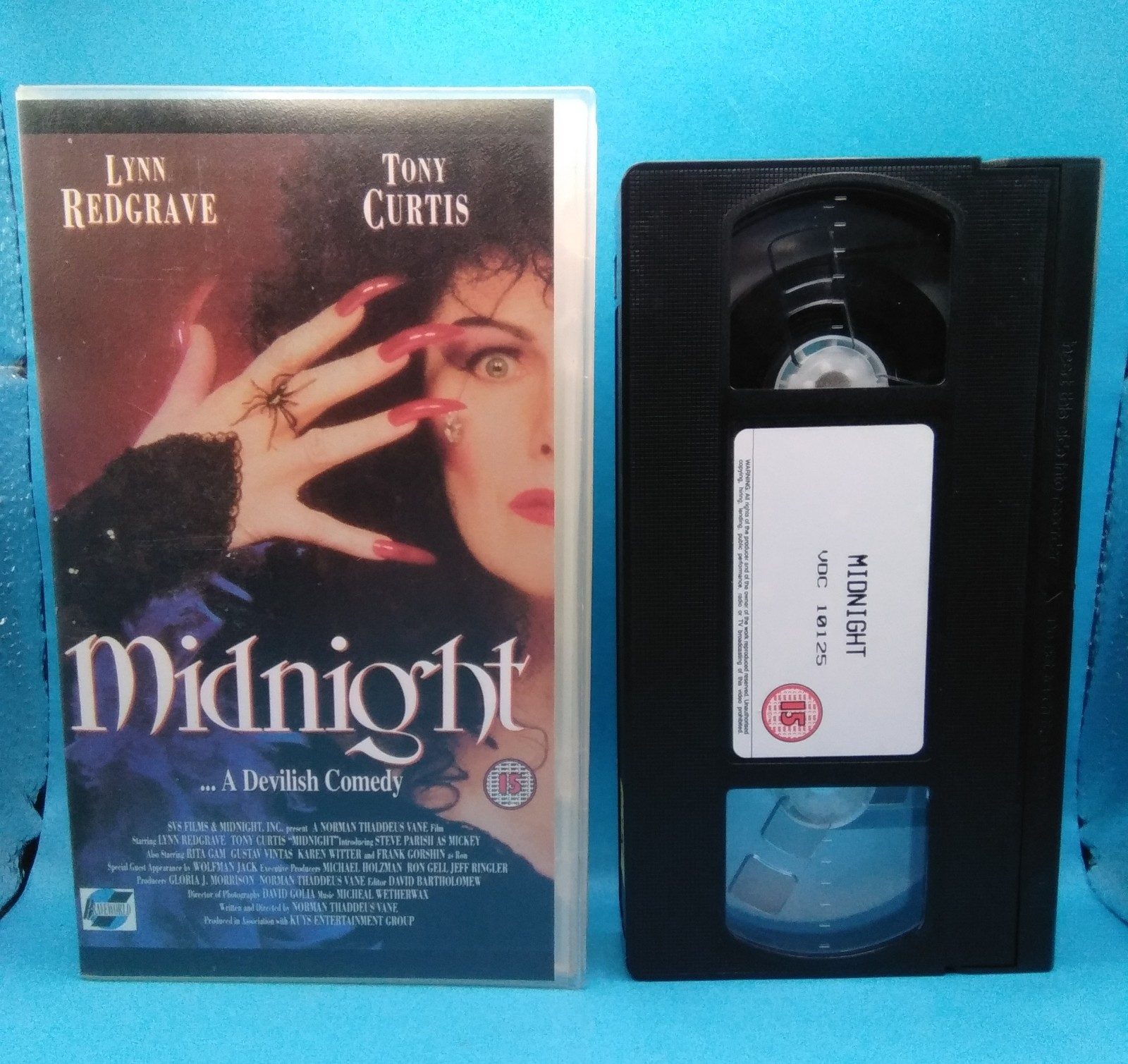 VHS Midnight 1989 VHS Pal Video - Lynn Redgrave, Tony Curtis Cult Horror Comedy