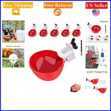 6 Pack Automatic Chicken Waterer Cups - Leakproof, Suitable for Poultry