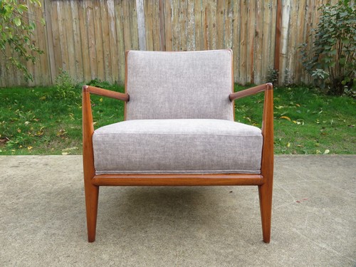 New Upholstery T.H ROBSJOHN GIBBINGS LOUNGE CHAIR & OTTOMAN Footstool; MCM Vtg - Picture 13 of 21