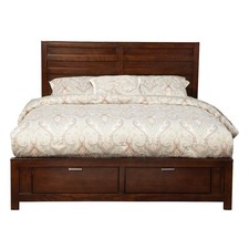 Alpine Furniture Carmel Wood Full Size Storage Bed in Cappuccino (Brown)