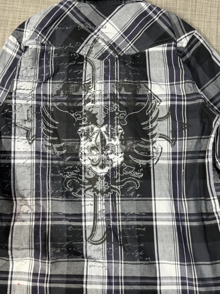 Camisa De Colección Y2K Helic Abotonada Manga Larga Jóvenes Niños Talla Grande Punk Rock Foto 4 de 4