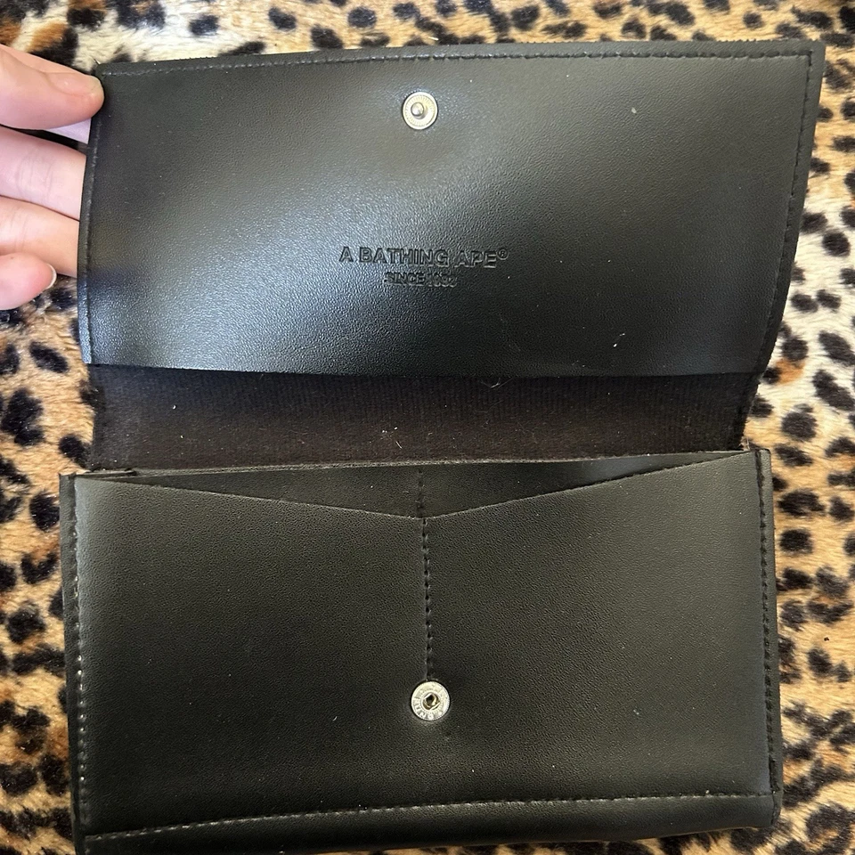 A Bathing Ape BAPE Black Leather Long Wallet Japanese Magazine Exclusive - Image 3 of 3
