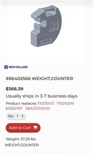 New Holland Compact Tractor 26KG Front Weight Block Part Number 86402566 Genuine