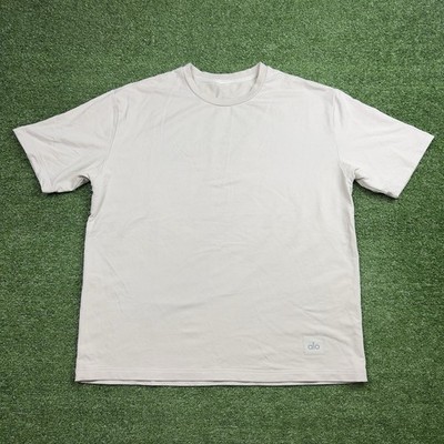 Alo Yoga Double Take T-Shirt Men's XL White Cream Short Sleeve