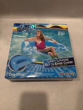 Bestway H2OGO! 43118E Blue Lazy Lounge Sit 'n Ease Inflatable Pool Chair