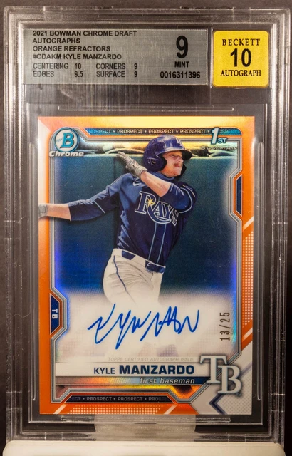 Kyle Manzardo 2021 Bowman Draft Orange Refractor Chrome 1st RC Auto /25 BGS 9/10