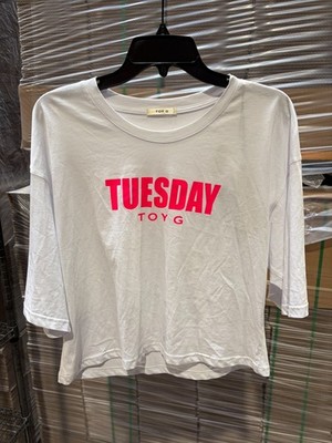 Toy G - Daniela Mar Cropped T-Shirt in White - Size XL